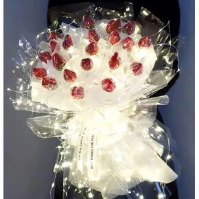 Unique Luminous Floral Bouquet Wrapping Paper, LED Lights Transparent Waterproof 10 pieces set cellophane Flower Wrapping paper, Valentine's Day, Birthdays and Wedding Flower Gift