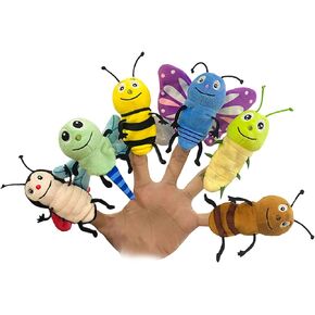 6pcs Insect Finger Puppet Set, Mini Hand Puppets Suitable for Kids, Cute Insect Animal for Role-Playing and Storytelling, Realistic Finger Puppet for Toddlers in Saudi Arabia