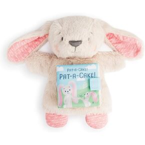 Demdaco Pat A Cake Creamy Floppy Eared Bunny Puppet 9.5 x 3.5 Plush Children's Soft Book Toy