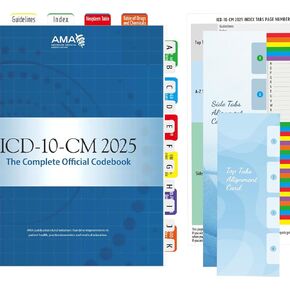 Index Tabs for ICD-10-CM 2025 The Complete Official Codebook - Easy Navigation for Medical Coding Books (for AMA Version)