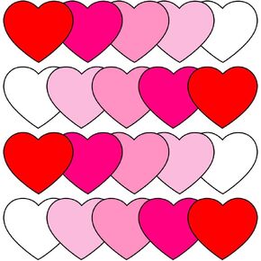 100pcs عيد الحب القاطعات القلب 6 في كبيرة على شكل قلب قطع الوردي الوردي الوردي قطع الورق لقطات الفصول الدراسية حدود عيد الحب ديكور الزفاف