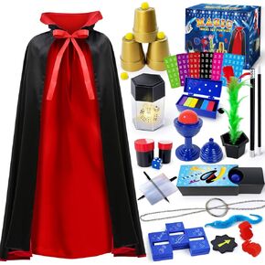 Magic Kit, Magic Set with Magician Costume for Kids Age 6-8, Magic Tricks for Kids Ages 6 7 8 9 10 11 12 Year Old