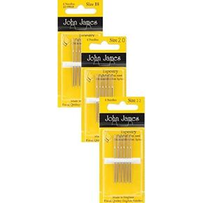 Tapestry Needles, Bundle: Sizes 18, 20 & 22 (6 Needles Each Pack)