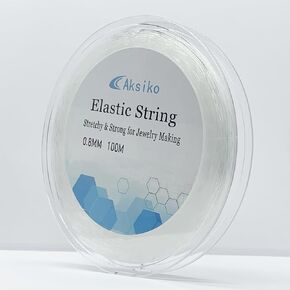 Elastic Bracelet String Cord Stretch Beading Cord, 0.8mm 328ft Crystal Elastic Bead String Cord for Bracelet Beading and Jewelry Making