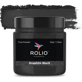 Premium Mica Powder - Graphite Black (50G / 1.76oz) - 1 Jar of Black Mica Pigment Powder for Epoxy Resin, Dye, Soap Making, Nail Polish, Paint, Candle Making, Bath Bombs, Slime
