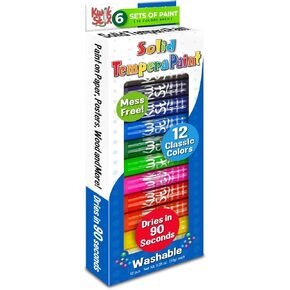 The Pencil Grip Kwik Stix Solid Paint Pens, Tempera Paint Pens, Quick Drying TPG-602 12 colors (Six Pack)
