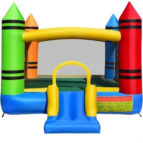 Costzon Inflatable Bounce House, Party Castle Bouncy House for Kids 12ft L x 9ft W x 6ft H Indoor Outdoor Fun with Large Jumping Area & Fun Slide, Toddler Bounce House for Backyard Birthday Gifts