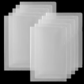 12 Packs Legal Size Clear Project Pocket Sleeves 9"x14.5"L-Type Plastic Folders Project Poly Document Sleeves Project Jacket Sleeves for Home School Office (12)