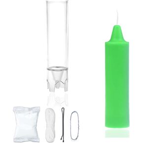 MILIVIXAY 1PC Pillar Candle Mold-Dia:1.5 inch,Height:6.0 inch - 30 ft. of Wick,Mold Sealer and a Wick Clip Included as a Gift - Plastic Candle molds for Candle Making.