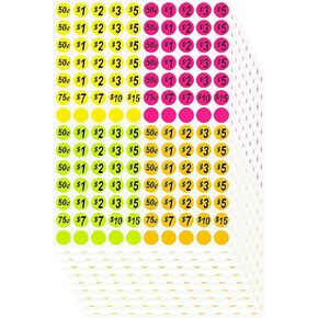 Garage Sale Stickers with 3500 PCS 3/4" Diameter, Garage Sale Labels for Price Stickers for Yard Sales, Flea Markets, Pricemarker Labels, Price Tags(Including 5 Multiple Colors)