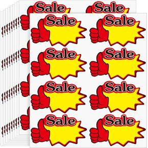 160 PCS Garage Sale Stickers, Adhesive Yard Sale Price Stickers 4.5"" x 2.5"" Large Sale Price Tag Stickers, Starburst Signs with Stickers,Estate Sale, Yard Sale, Retail Supplies