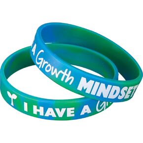 Really Good Stuff Growth Mindset Silicone Bracelets, Pack of 24 – Encourage Positivity with Colorful Rewards for Students, Ideal for Grades K-5
