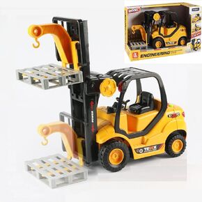Toy Forklift Truck with Pallet ، 1/16 Scale Fork Truck with Lights & Sound ، 11.8 "(30 سم) ، مدعوم من الاحتكاك ، الأعمار 3+