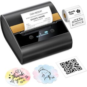 Label Maker, Thermal Label Printer M260, Label Maker Machine Support 20-75 mm Width Label, Bluetooth Barcode Printer for Small Business, Barcode, Address, Name, Compatible with Phones & Laptop