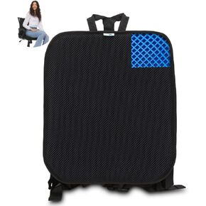 FOMI Premium All Gel Orthopedic Back Cushion | Upper and Lower Thoracic Support Pillow for Wheelchair, Car, Office, Kitchen Chair | Sciatica, Tailbone Pain Relief | Lumbar Backrest and Posture Aid