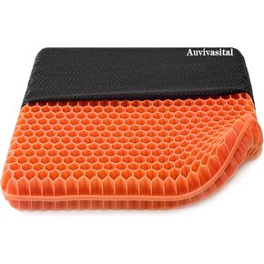 Plus Size Gel Seat Cushion for Long Sitting, Extra Large and Thick, Pressure Relief Cushion for Back, Hip, Sciatica, Tailbone Pain, Seat Cushion for The Car, Office, Wheelchair, Stadium.(orange)