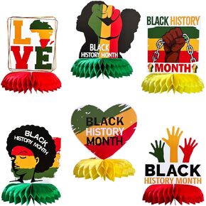 6 Packs Black History Month Party Supplies Honeycomb Centerpieces