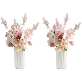 Ercadio 12 Pieces Fairy Flower Theme Party Centerpiece Decor 1st Fairy Flower Tabletop Decor Drink Stirrers Fairy Birthday Baby Shower Party Decor for Girls Elves Fairy Birthday Party Decor