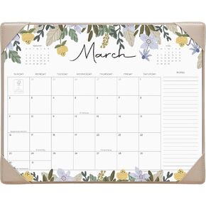 Cabbrix Desk Calendar 2025-2026 with Desktop Mat, Floral Desk Pad Calendar 15 x 12 Inch Runs From March 2025 to June 2026, Desk Blotter Calendar for Home School and Office (Floral)