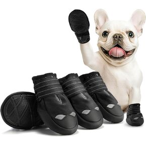 Dog Shoes for Medium Dogs, Large Waterproof Dog Boots for Winter Snow, Summer Hot Pavement, Dog Booties & Paw Protectors Size 4