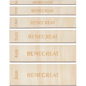 BENECREAT 6 Pcs Wooden Macrame Separator Tool 0.4-2 Inch Spacer Guide Auxiliary Rulers, Spacers Fringe Lace Fibre Support Tools for Making Macrame Wall Hanging Craft DIY Weaving Tools