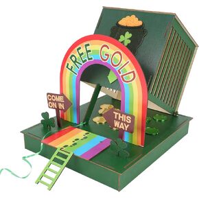 St. Patrick's Day Decorations Leprechaun Trap Kit for Kids DIY Wood Craft, Leprechaun Trap Supplies to Make A Trap to Catch A Leprechaun, St Patricks Day Toys Gifts for Kids Classroom Activity