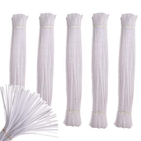 AGOOBO 500 Pcs White Pipe Cleaners,12 inch Chenille Stems White Fuzzy Sticks for DIY Art Creative Crafts Decorations