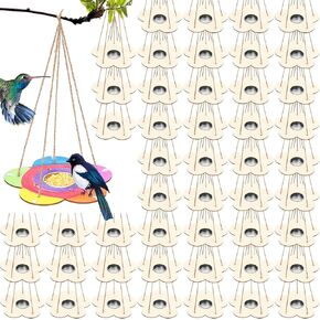 DoubleFill 48 Pcs Bird Feeder Craft Kits for Ages 3-8 Arts and Crafts DIY Wooden Painting Kits Outdoor Toys Party Favor Gifts