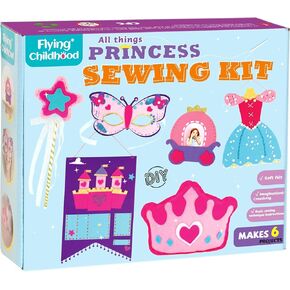 My First Princess Kids Sewing Kit, Beginner Arts and Crafts, Princess Sewing Kit for Kids, 6 Dreamy DIY Projects with Princess Lacing Dress, Butterfly Eye Mask, Instructions & Felt for Learn Sewing