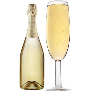 SCS Direct Experize XL Champagne Flute Glass - 25 أونصة - يحمل زجاجة كاملة من الشمبانيا أو النبيذ أو الكوكتيلات جامبو - الأواني الزجاجية العملاقة الممتعة للحفلات والبكالوريوس وأعياد الميلاد الحادية والعشرون - فكرة الزفاف