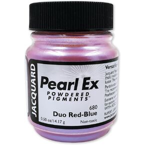 Jacquard Pearl Ex Purpment Powder 0.5 أوقية Duo Red/Blue - مسحوق الميكا فضفاضة لراتنج الايبوكسي ، ألوان مائية ، حبر الخط والطين - مسحوق الصباغ الإيبوكسي - لون راتنج الايبوكسي