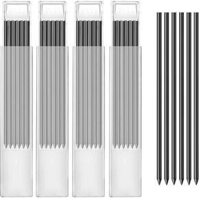 Medsuo 24pcs Pencil Refills, 2.8mm Pencil Refills for Carpenter Pencils, Solid Deep Hole Mechanical Construction Pencil Replacements, Pencil Lead for Marking and Drawing (Black)