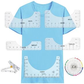 Tshirt-Ruler Guide to Center Vinyl T-Shirt Ruler Alignment Tool Placement for Heat Press, Shirt Measurement Tool, Heat Press Sewing Accessories and Supplies