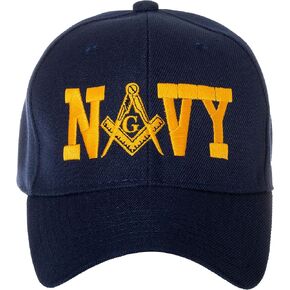 United States Air Force Masonic Square and Compass Embroidered Navy Blue Baseball Cap