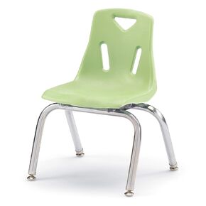 Jonti-Craft Berries 8142JC1130 Stacking Chair with Chrome-Plated Legs, 12" Height, Key Lime