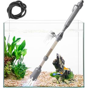 Aquarium Vacuum Gravel Cleaner, Battery Fish Tank Water Changer, Removable Vacuum Sand Washer for Fish Tank Cleaning Water Changing Sand Washing, Suitable for Freshwater and Seawater