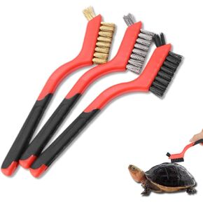 3 Pcs Turtle Cleaning Brush, Remove Aquatic Mud, Dirt, & Contaminants from Tortoises Shells, Aquarium Brush for Cleaning Turtle, Reptile Food Dish
