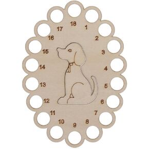 10Pcs 18 Positions Wooden Embroidery Floss Organizer Oval Cross Stitch Keeper Wood Dog Thread Sorter Winding Plate Holder Board Storage Tool for Crafts Sewing Needlework Accessories supplies