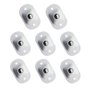 8PCS 1.77 Inch Length White No Punch Self Adhesive 360 Degree Swivel Universal Wheel Appliance Roller Appliance Slider Kitchen Utensils Bottom Ball Pulley for Shoebox Bins Small Furniture