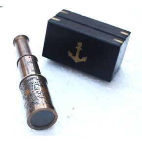 Pirate Telescope, Monocular Brass Spyglass Handheld Telescope Bird Watching Hunting Hiking Travelling Collapsible..