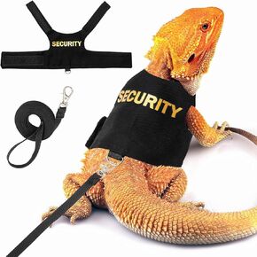 Bearded Dragon Harness Leash, Adjustable Reptile Walking Harness Escapeproof Lizard Control Leash for Reptile Bearded Dragon Lizard