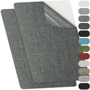 Linen Repair Patches, Self-Adhesive Linen Fabric Patches, Large Size 8X11 inch Repair Sofa Patches, Pack of 2 Khaki