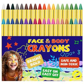 Face Body Paint Crayons, 36 Color Face Painting Kit for Kids, Non-Toxic, Safe & Washable Face Paint Sticks for Birthday Toy Makeup Party, Halloween Gifts