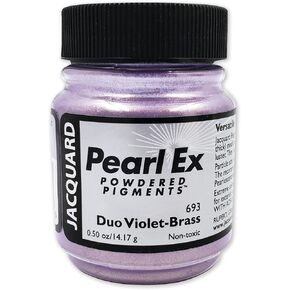 Jacquard Pearl Ex Pigment Powder 0.5 أوقية Duo Violet/Brass - مسحوق الميكا فضفاض لراتنج الايبوكسي ، ألوان مائية ، حبر الخط والطين - مسحوق الصباغ الإيبوكسي - لون راتنج الايبوكسي