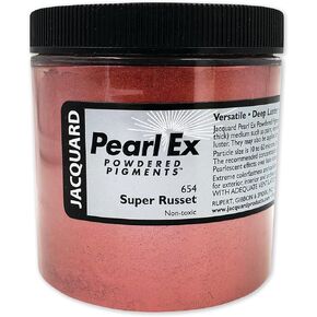 Jacquard Pearl Ex Pigment Powder 4oz Super Russet - مسحوق الميكا فضفاض لراتنج الايبوكسي ، ألوان مائية ، حبر الخط والطين - مسحوق الصباغ الإيبوكسي - لون راتنج الايبوكسي
