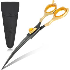 Dog Grooming Scissor- 7.5" Pet Shears, Japanese Stainless Steel Ergonomic Pet Grooming Scissor, Heavy Duty Sharp and Comfortable pet Scissors for Grooming, Dogs, Cats and Other Animals (Thinning)