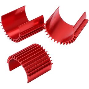 3pcs RC Motor heatsink Without Fan Side,RC Electric Motor Heat Sink Aluminum 370 Brushless Brushed Motor Heat Sink Heatsink Cooling Fins for C14 RC Car(red) Model Toys