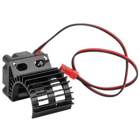 RC Motor Heat Sink, Aluminum Alloy + Plastic Motor Heat Sink Compatible with 380/390 Motor 1/16 RC Model Boat with JST Plug(Black)
