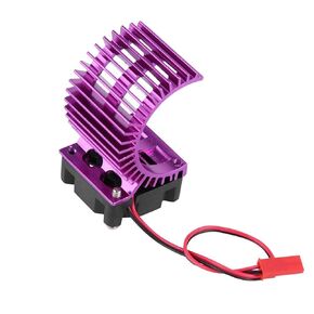 Dilwe Motor Heat Sink Heat Sink with Cooling Fan for 1/10 Scale Electric RC Car 540/550 Motor(Purple)