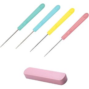 4 Pcs Hand Craft DIY Tool Set Plastics Handle Scratch Awl Sewing Awl Tool for Sewing, DIY Handicrafts
